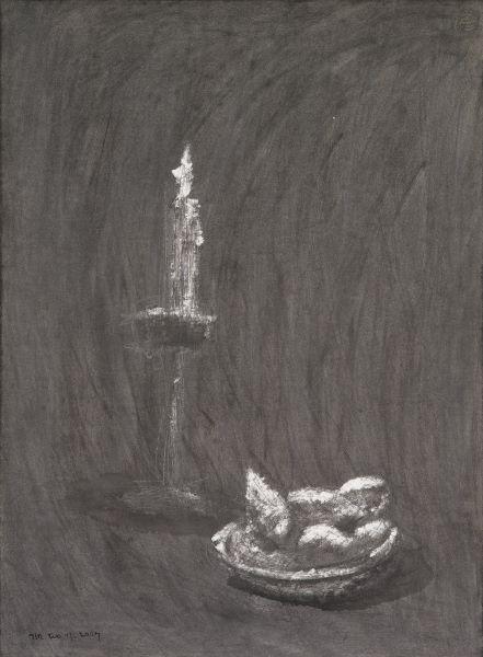 [2007] Candle and Sweetpotato, Ac...per, 108x79cm